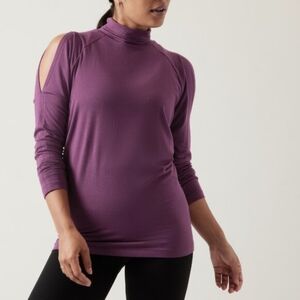 New Athleta Purple Cut-Out Blouse - Size S